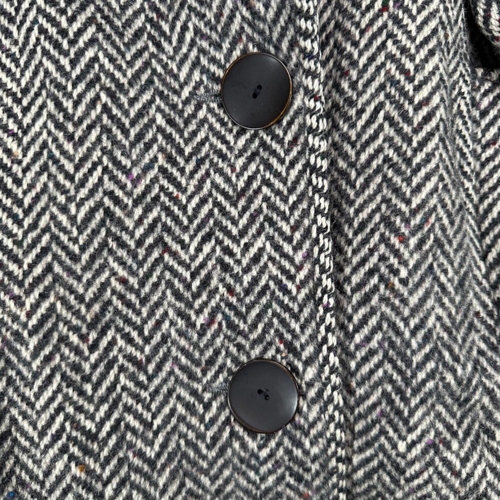 VTG Braefair Wool Herringbone Tweed Blazer Jacket Womens 12 Oversized Two Button - Picture 3 of 10